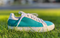 JENSEN CLASSIC LEATHER TENNIS SHOES IN AQUA & WHITE (WOMEN)