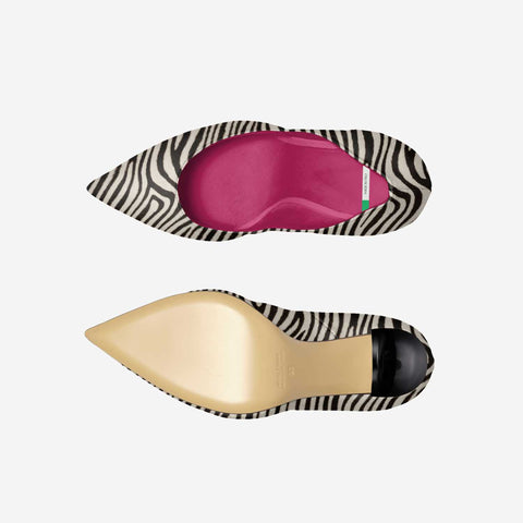 PALOMA LEATHER STILETTOS IN ZEBRA PRINT