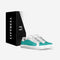 JENSEN CLASSIC LEATHER TENNIS SHOES IN AQUA & WHITE (MEN)